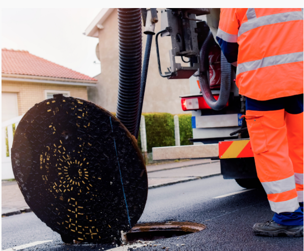Drain and sewer equipment on site
